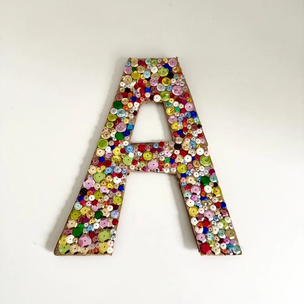 🎀 5/$25 Multicolor Sequin Letter 'A' Wall Art